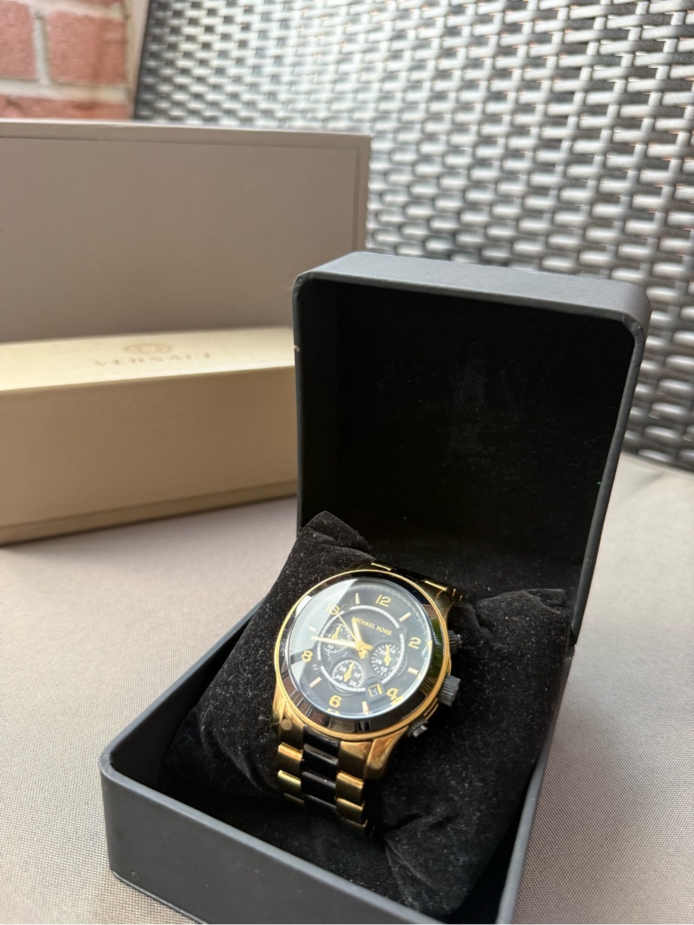 Michael Kors Two-Tone Gold and Black Men's Chronograph Watch